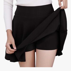 NWT Black Skort with Flared Skirt Overlay